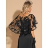 Allegra K Women's Sequin Beaded Bridal Cover-Up Evening Cape Flapper Bolero - 4 of 4