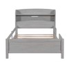 TOAOTBNBO Cozy Platform Bed with LED Light, Wood Bed Frames with Headboard，Classic Beds for Good Sleep, Antique Gray - 2 of 4