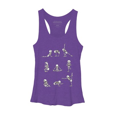 Women's Design By Humans Skeleton Yoga By huebucket Racerback Tank Top