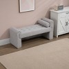 Boucle Bench,Upholstered Bench,Shoe Bench,Modern Ottoman Bench,Vanity Stools,End Of Bed Bench,Footrest For Bedroom,Living Room,Hallway-Cuddlewood - 3 of 4