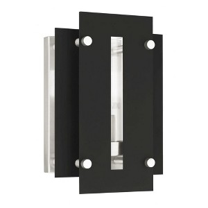 Livex Lighting Utrecht 1 - Light Wall Light in  Black/Brushed Nickel - 1 of 4
