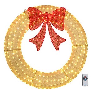 Karl Home 60 inch Pre-Lit Outdoor Christmas Wreath Decoration - 1 of 4