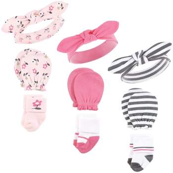 Hudson Baby Infant Girl Caps, Mittens and Socks Set, Fairytale, 0-6 Months