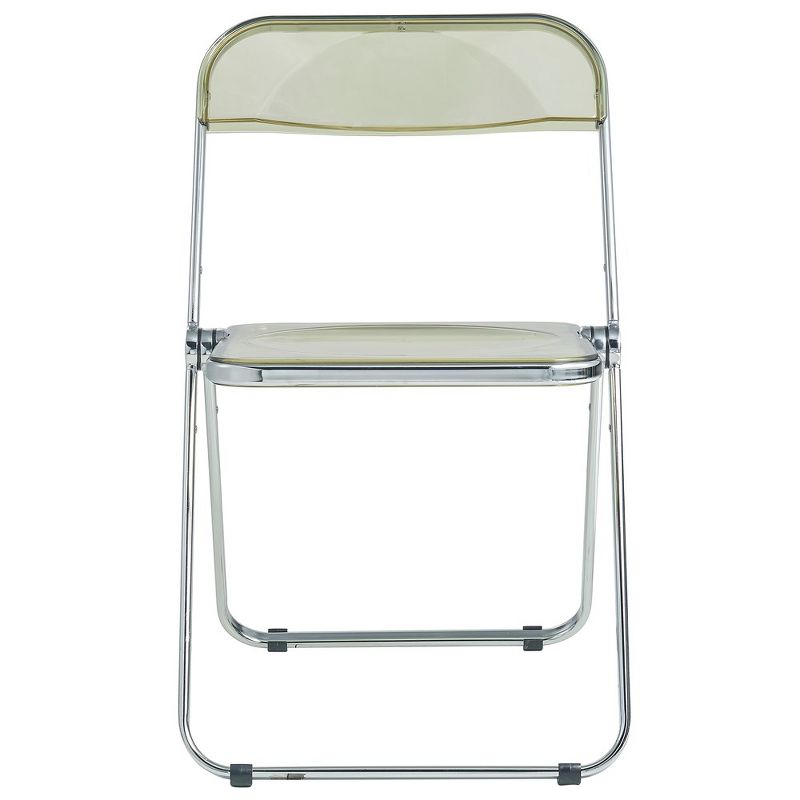 LeisureMod Lawrence Modern Acrylic Folding Chair With Metal Frame, 3 of 8