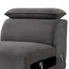 Royal Hampton Modular Armless Lounge Chair, Adjustable Headrest, Dark Gray Fabric - 3 of 4