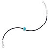 Silpada 'Vivid Edge' Sterling Silver with Leather Compressed Teal Turquoise Bracelet, 7" + 1.25" - 2 of 4