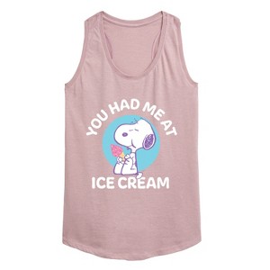 Women's - Peanuts - You Had Me At Ice Cream Graphic Racerback Tank - 1 of 4