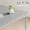 33.6 in Folding Card Table, Portable Square Folding Table with PU Soft Cushion, Black Metal Foldable Table Suitable for Living Room(No Chair) - 4 of 4