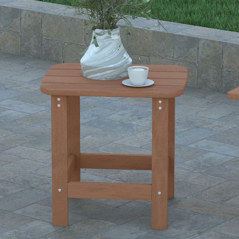 Emma and Oliver Indoor/Outdoor Polyresin Adirondack Side Table for Porch, Patio, or Sunroom, 3 of 13