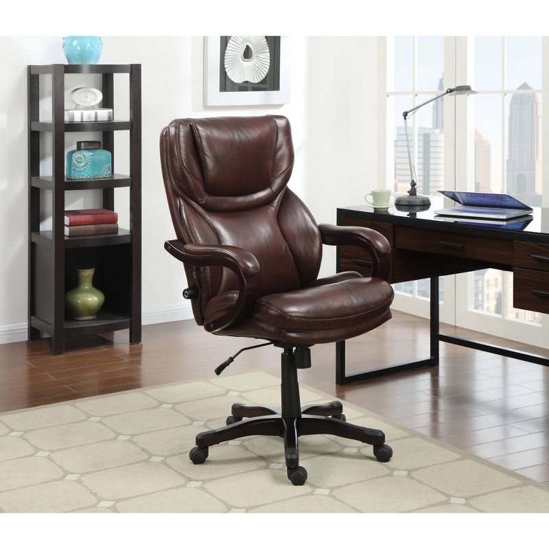 Big & Tall Executive Chair Redwood Leather - Serta, 3 of 24