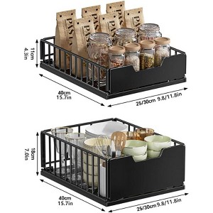 No-Drill Pull-Out Cabinet Organizer - slide-out metal drawer for kitchen pantry cabinets. - 1 of 4