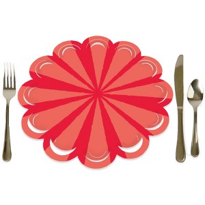 Big Dot of Happiness Red Stripes - Simple Party Round Table Decorations - Paper Chargers - Place Setting For 12 - 1 of 4