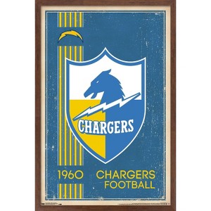 Trends International NFL Los Angeles Chargers - Retro Logo 17 Framed Wall Poster Prints - 1 of 4