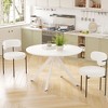 Mid-Century Dining Table for 4-6 Person,47" Round Wooden Dining Tabletop and Metal Frame for Kitchen,Dining Room,Living Room - 3 of 4