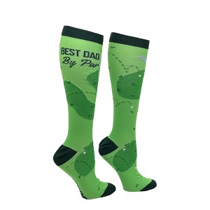 Best Dad By Par Funny Compression Socks For Men Funny Father's Day Socks - Crazy Dog Compression Socks - 1 of 4