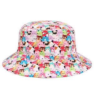 Squishmallows Characters Reversible AOP Youth Girl Pink Bucket Hat - 1 of 3