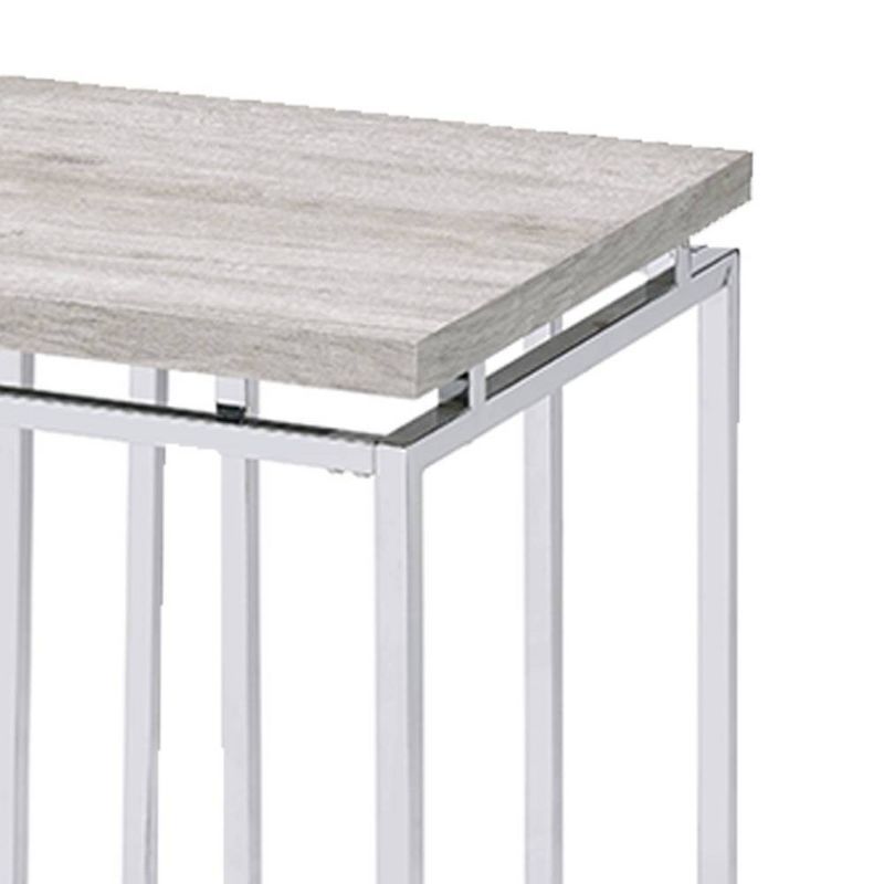 19&#34; Chafik Table Bases Natural Oak/Chrome - Acme Furniture, 6 of 9