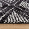 World Rug Gallery Geometric Shag Area Rug – Durable for Living Room, Bedroom, or Entryway – Easy to Clean, Kid & Pet Friendly – Polyester with Jute - 3 of 4