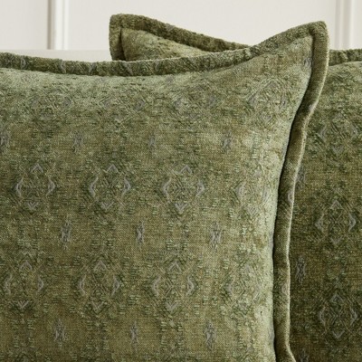 Sage Green Chenille 20" x 20" Decorative Pillow Covers Set of 2