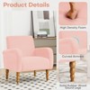 Modern Chenille Fabric Accent Chair, Upholstered Armchair with Solid Wood Legs - Comfy Single Sofa for Reading, Living Room, Bedroom - 4 of 4