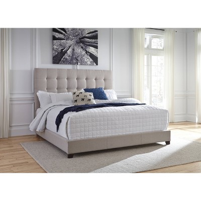 Dolante Queen Upholstered Bed Beige: Chic Tufted Headboard, Modern ...