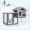 Wooden Rabbit Hutch with Waterproof Roof and Run,Outdoor Indoor Bunny Cage with Ramp and Removable Tray for 1 or 2 Rabbits - LAOTIES - 3 of 4