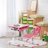 Costway Height Adjustable Children's Desk Chair Set Multifunctional Study Drawing - 4 of 4