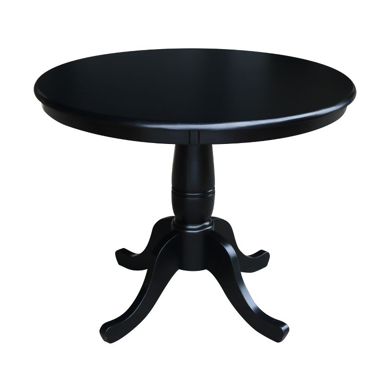 36" Round Top Pedestal Table Black - International Concepts, 1 of 7
