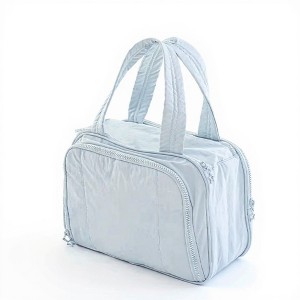 Anna-Kaci Makeup Brush Storage Bag with Zipper Compartments and Carry Handle - Light Blue - 1 of 4