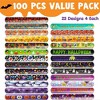 Joyfy 100 PCS Halloween Slap Bracelets for Kids Girls Boys Gifts, Friendship Bracelets Snap Bracelets for Halloween Party Classroom Favors Goodie Bag - 2 of 4