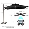 Crestlive Products 11FT Square Double Top Patio Offset Cantilever Umbrella With Base Set UV30+ Outdoor 360° Rotation 6 Heights Adjustable - 4 of 4