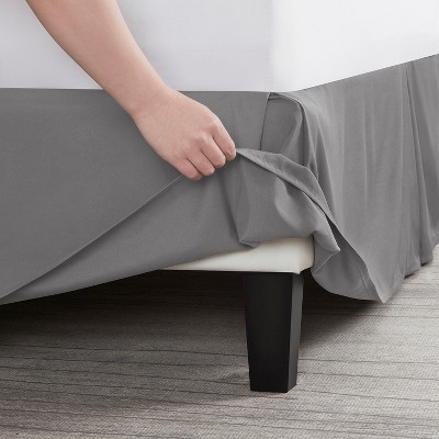 California King Gray Microfiber Split Corner Bed Skirt