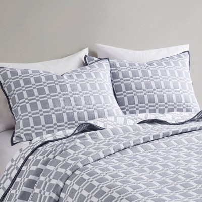 Gray King Reversible Microfiber Matelasse Coverlet Set