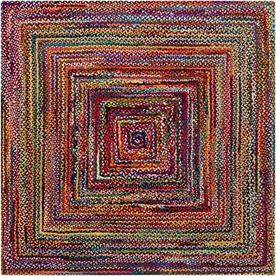 Colorful Braided Handmade Square Cotton Area Rug