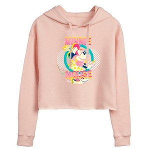 Women's - Disney - Minnie Circle Frame Cropped Graphic Hoodie - 1 of 3