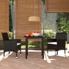 vidaXL Dining Set Black PE Rattan, Steel, Fabric, Glass, Aluminum Medium - 2 of 4