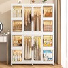 Hrinhom 60.2"H Portable Wardrobe Closet Storage Organizer for Clothes,Clothes Dresser with Doors - 4 of 4