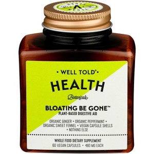 WELL TOLD HEALTH, BLOATING BE GONE, 60 vegan capsules (pack of 1) - 1 of 3