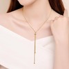 Stainless Steel Beaded Adjustable Long Tassel Dress Sweater Chain Necklace - 4 of 4