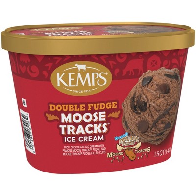 Kemps Double Fudge Moose Tracks Ice Cream - 48oz