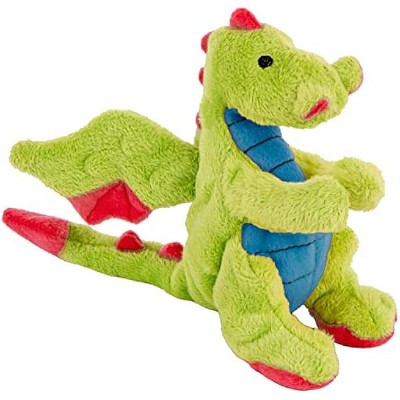 goDog Bubble Plush Dragons Squeaky Dog Toy, Chew Guard Technology - Green, Small