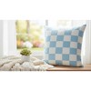 Blue Checkerboard Accent Pillow 18 Inch Polyester by Manual Woodworkers and Weavers - 2 of 3
