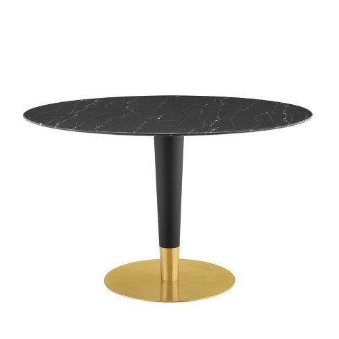 Zinque Round Artificial Marble Dining Table - Modway - image 1 of 4