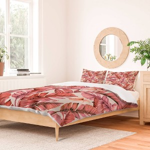 Full/Queen Marta Barragan Camarasa Jungle 100% Cotton Duvet Set Pink - Deny Designs: Boho Bedding, 200 Thread Count, Hidden Zipper - 1 of 3