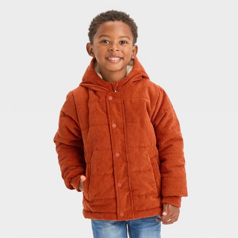 Orange corduroy outlet puffer jacket