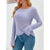 Imily Bela Lightweight Sheer Knit Pullover Womens Long Sleeve Boat Neck Blouse for Casual Wear - 3 of 4