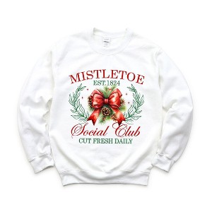 Simply Sage Market Women's Graphic Sweatshirt Coquette Mistletoe Social Club - 1 of 4