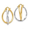 Black Bow Jewelry Polished Twisted Double Hoop Earrings in 14k Two Tone Gold, 22mm - 2 of 4