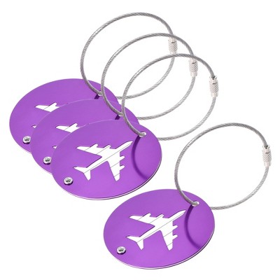 Unique Bargains Aluminium Lightweight Backpack Identifier Card Travel Luggage Tag 4 Pcs