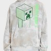 Boys' Minecraft Creeper Washed Hooded Fleece Sweatshirt - Tan/Green - 2 of 4
